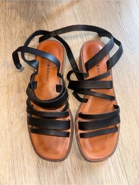 Lucky Brand Black Strappy Leather Women's Sandals